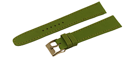 Bracelet montre en cuir de veau vert disponible en 14-18 et 20mm