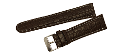 Bracelet montre en crocodile modèle chrono disponible de 18 à 24mm