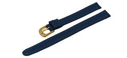 Bracelet montre en cuir de veau bleu disponible en  10mm