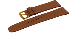 Bracelet montre en cuir de veau marron clair.Disponible en 16,18 et 20mm