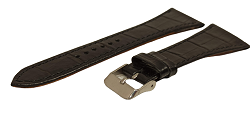 Bracelet montre plat façon croco modèle antica en 26mm-Noir
