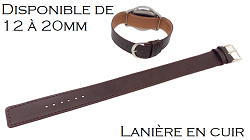 Bracelet montre lanière disponible de 12 à 20mm