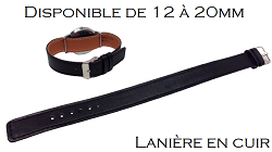 Bracelet lanière pour anses soudée-noir de 12 à 20mm
