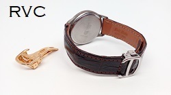 Bracelet montre en crocodile en 20mm avec boucle deployante