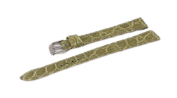 Bracelet montre en crocodile vert en 14mm modèle extra long