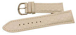 Bracelet montre façon croco blanc disponible de 20mm à 24mm