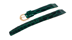 Bracelet montre pour anses soudées en crocodile vert-16mm