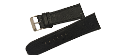 Bracelet facon autruche noir- dispo. en 16-24-26 et 28mm