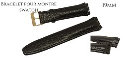 Bracelet en cuir pour montre Swatch-19mm