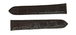 Bracelet montre en crocodile en 18mm-Noir