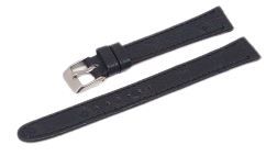Bracelet montre façon autruche noir en 14mm