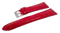 Bracelet montre façon croco rouge 24mm