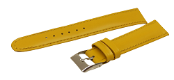 Bracelet montre en cuir de veau jaune modèle classique en 18mm