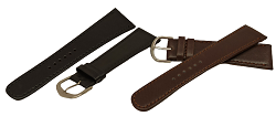 Bracelet montre modèle plat noir et marron disponible de 20 à 24mm