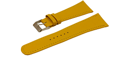 Bracelet montre chrono en cuir de veau jaune