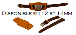Bracelet montre avec plaque américaine,marron & orange en 12 et 14mm