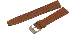 Bracelet montre en crocodile modèle classique marron clair mat-Disponible de 12 à 20mm