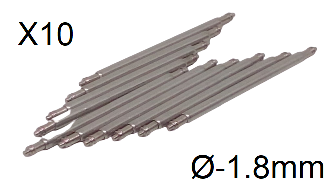 Eichmüller Lot de 4 barrettes à ressort en acier inoxydable 22 mm d'épaisseur 1,8 mm 