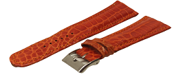 Bracelet montre en crocodile en 24mm-Orange