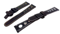 Bracelet montre en 20 et 22mm chronosport modèle 4 avec boucle deployante noire.