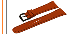 Bracelet montre chrono en 22mm-Orange avec couture noire