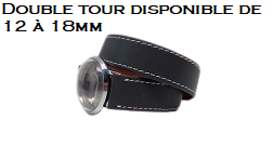 Bracelet double tour gris-Disponible de 12 à 18mm