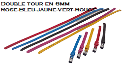 6mm double tour-Jaune-Bleu-Rose-Rouge-Vert
