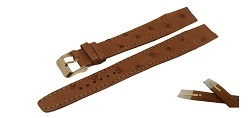 Bracelet en peaux d'autruche  pour montre avec les anses soudées-18 et 20mm